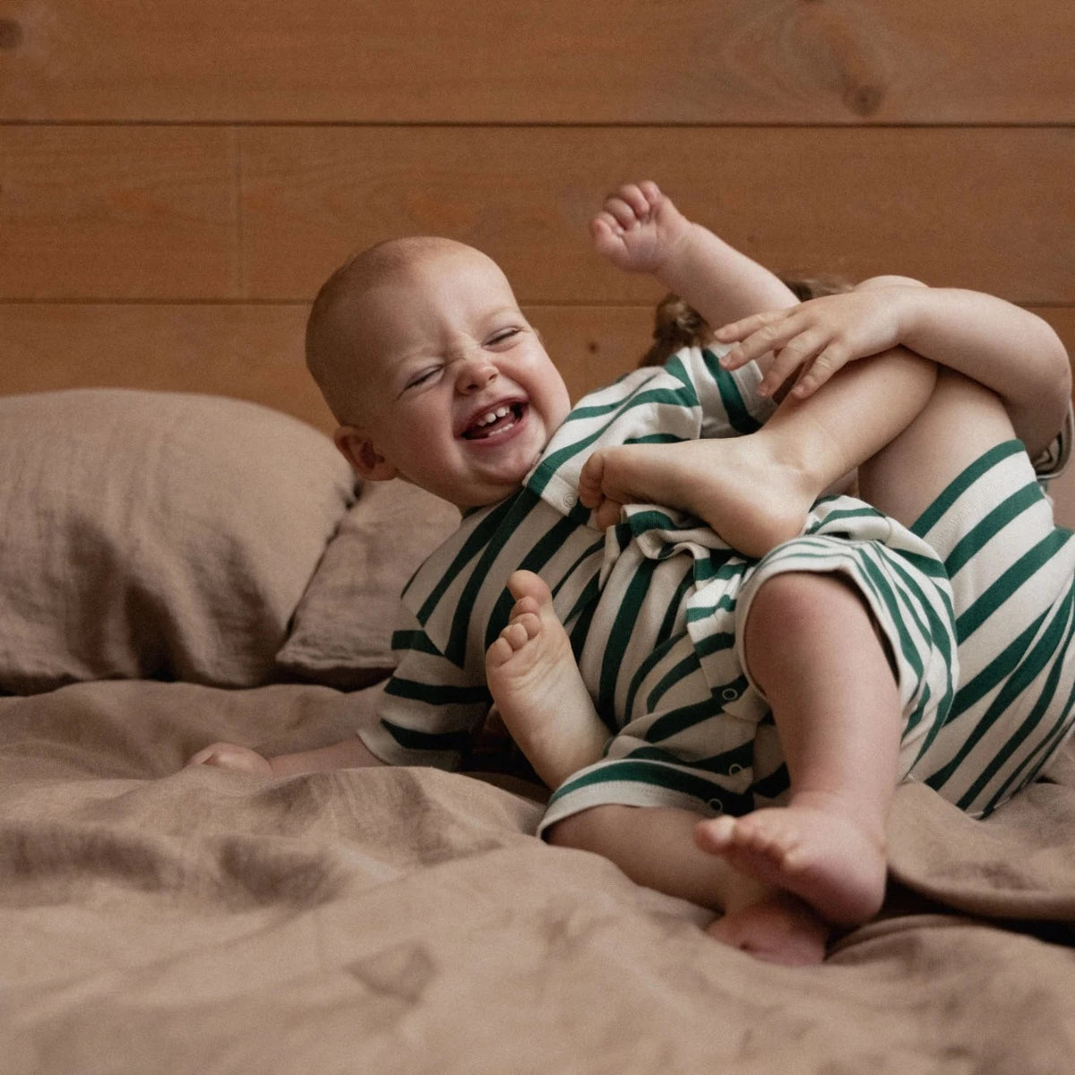 Nature Baby - Summer Sleepy Suit - Peppermint Holiday Stripe
