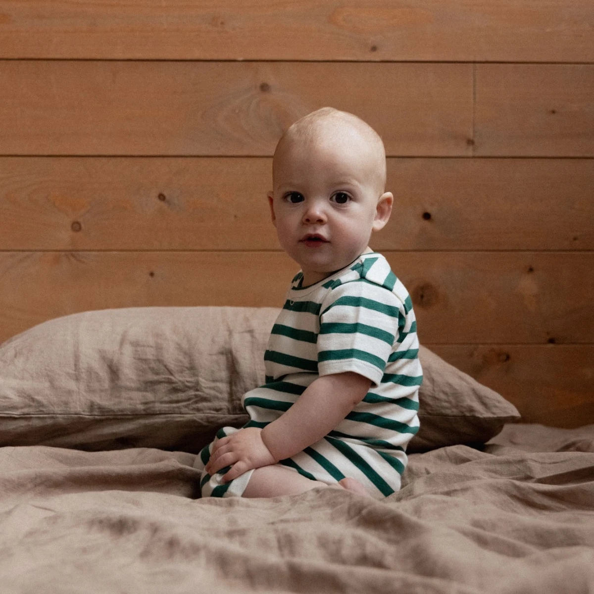Nature Baby - Summer Sleepy Suit - Peppermint Holiday Stripe
