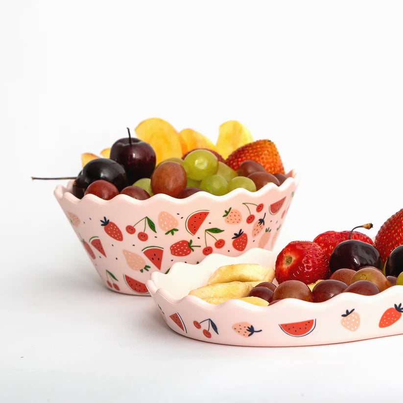 Silicone Bowl + Plate Set - Pink Daisy