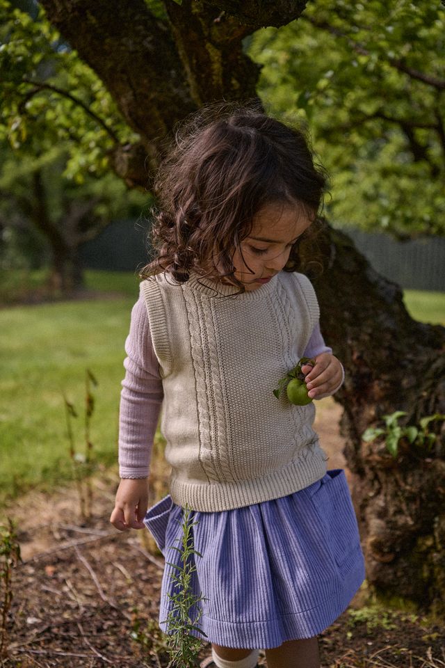Nature Baby - Walter Vest - Oatmeal Marl Cable Knit