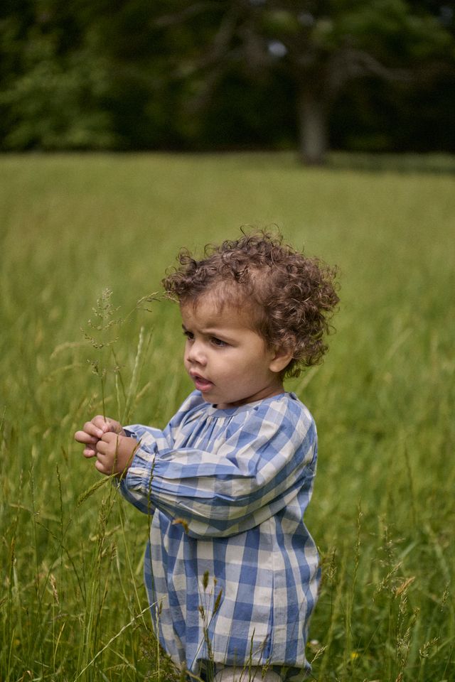 Nature Baby - Meadow Bodysuit Gingham - Bluebelle Check
