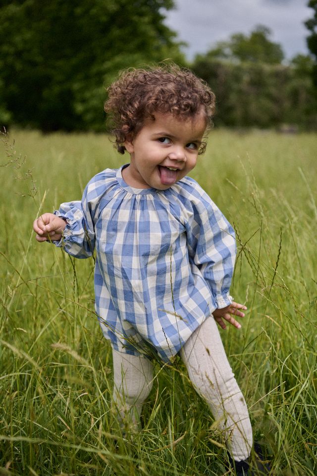 Nature Baby - Meadow Bodysuit Gingham - Bluebelle Check