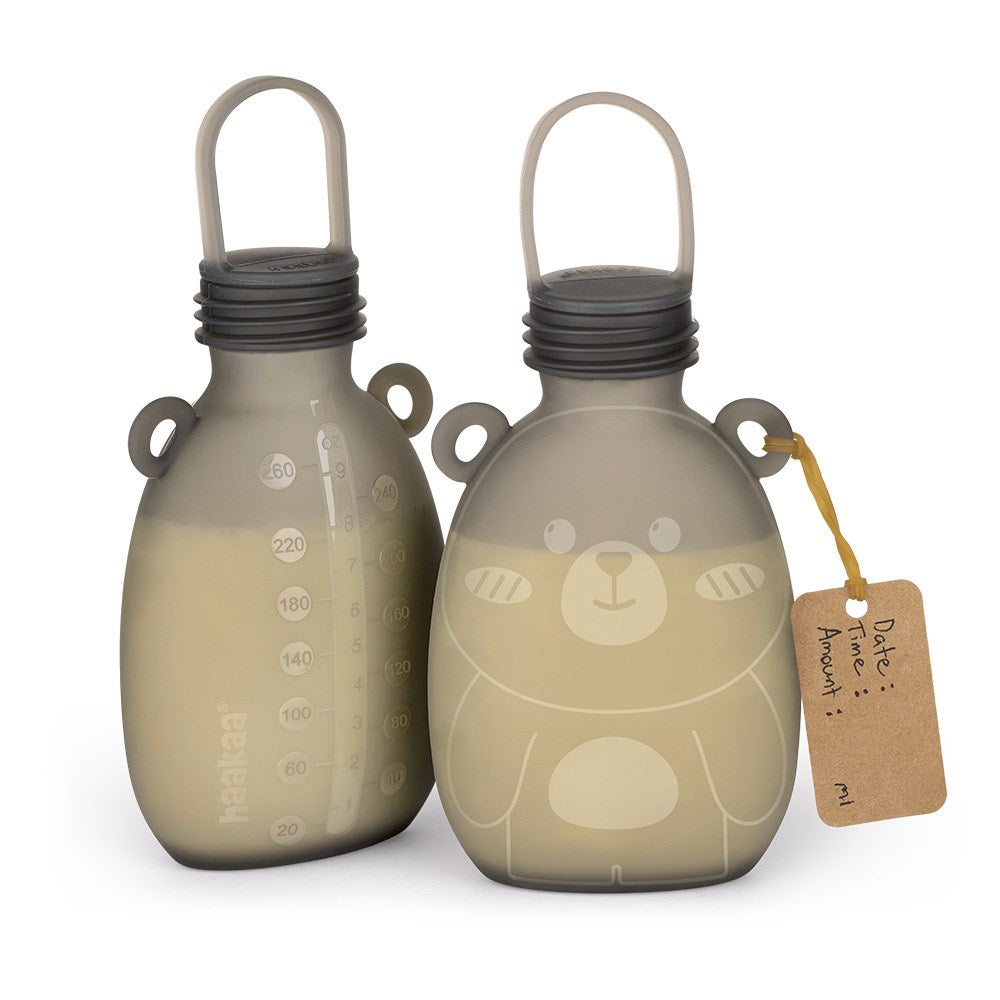 Haakaa - 2pk Happii Bear Silicone Milk Storage Bag - 260ml