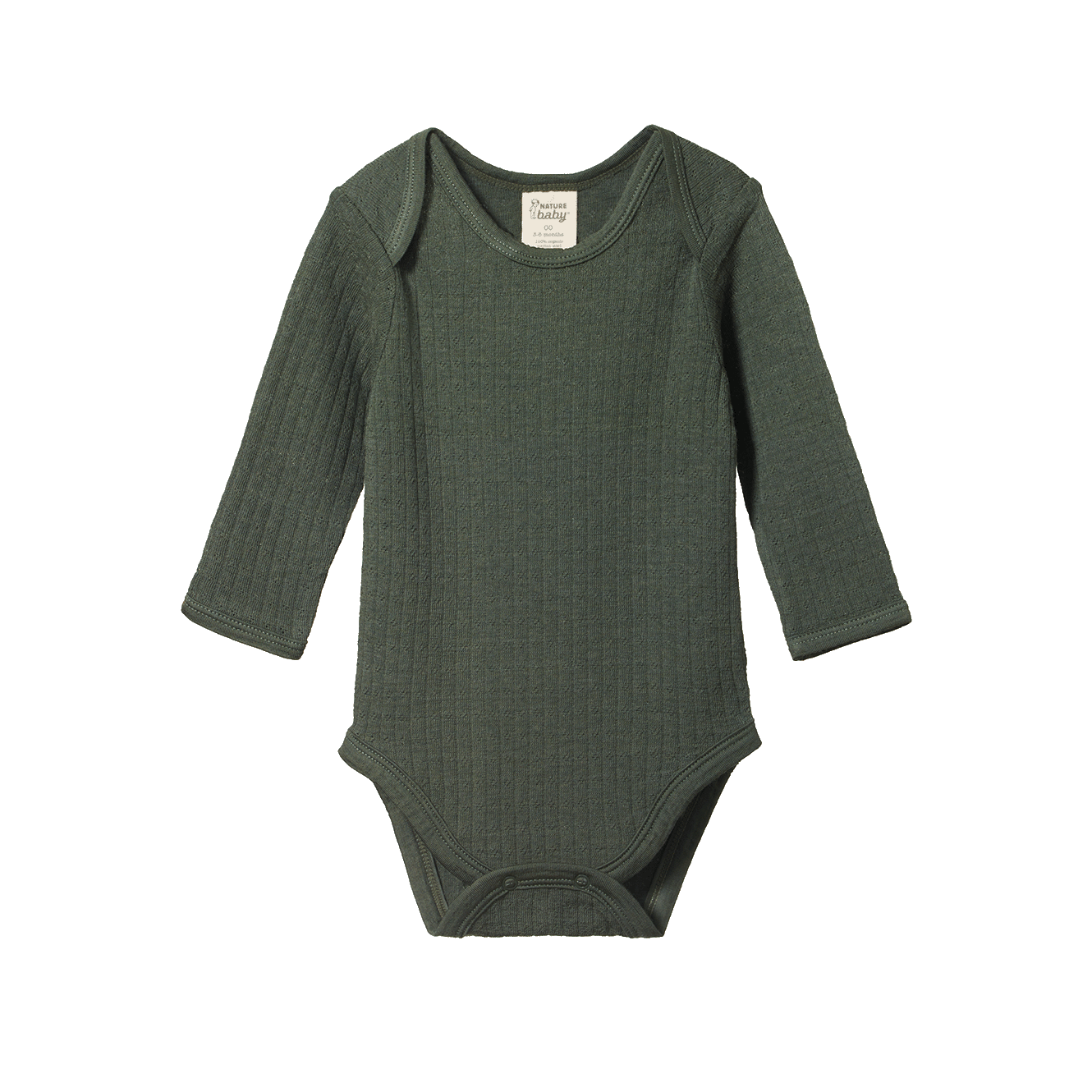 Nature Baby - L/S Merino Pointelle Bodysuit - Thyme