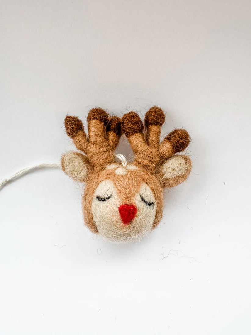 Felt Christmas Decorations - Reindeer Head