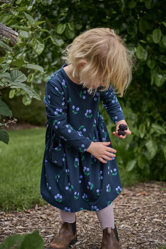 Nature Baby - Long Sleeve Twirl Dress - Winter Berry Navy