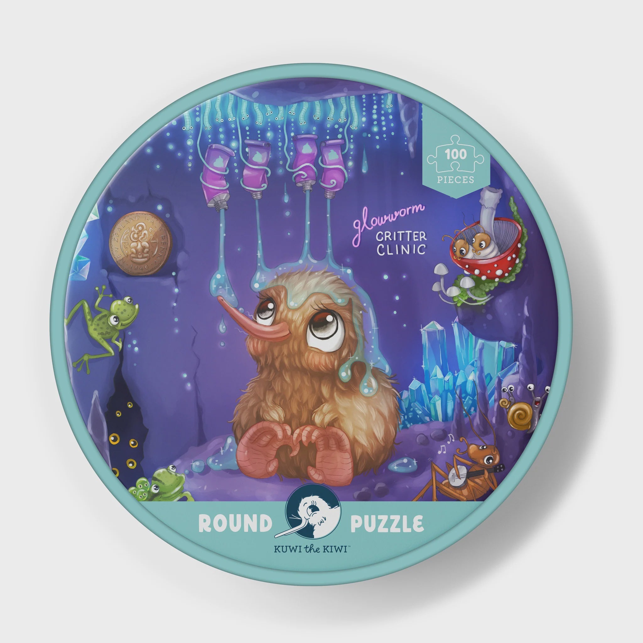 Kuwi the Kiwi - 100pc Puzzle - Glowworm Glitter Critter