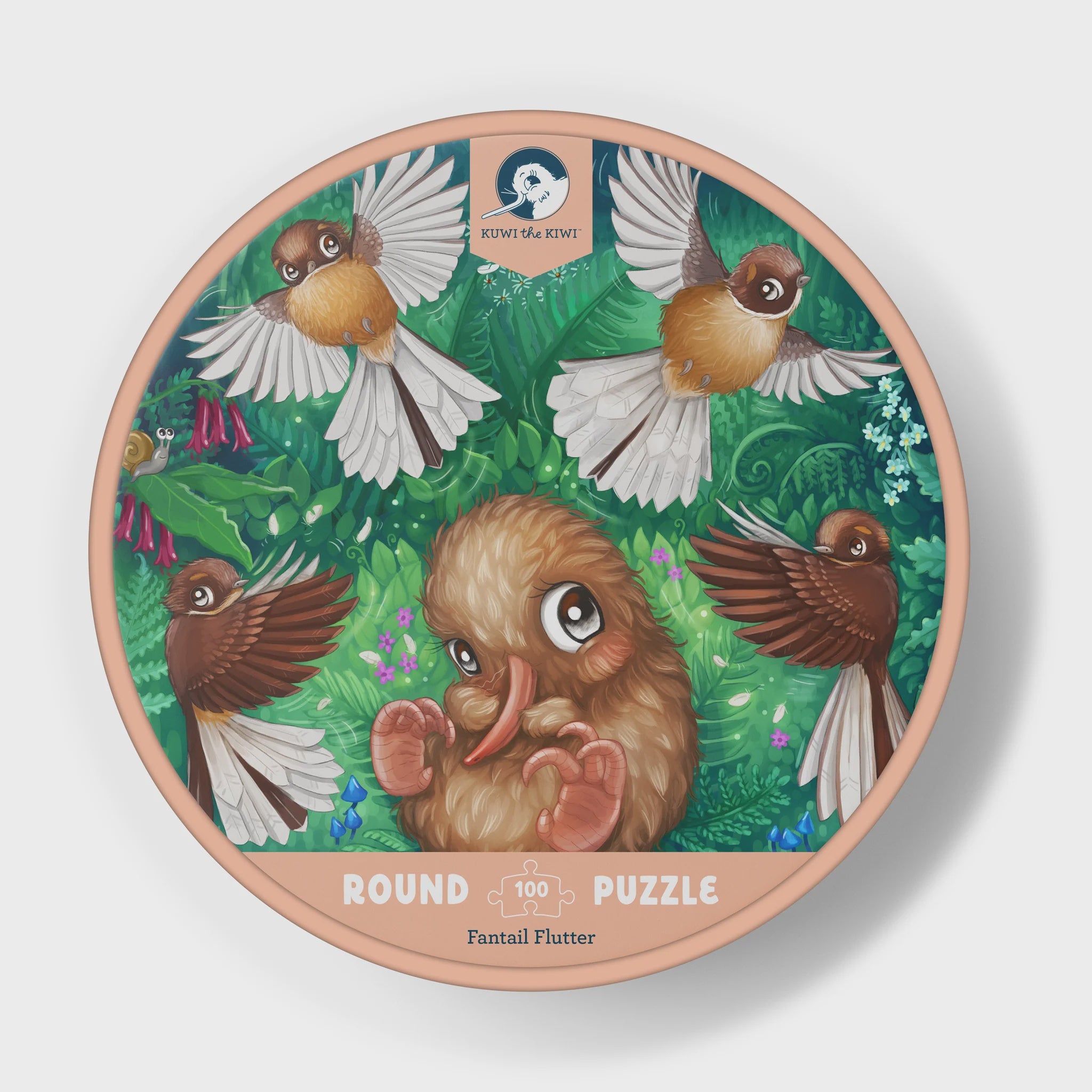 Kuwi the Kiwi - 100pc Puzzle - Fantail Flutter