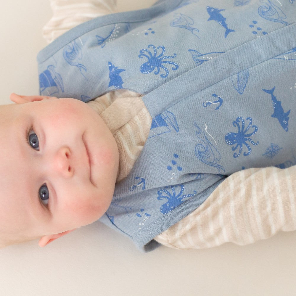 Woolbabe - 3 Seasons Sleep Bag Front Zip 3-24M - Glacier Sail Away