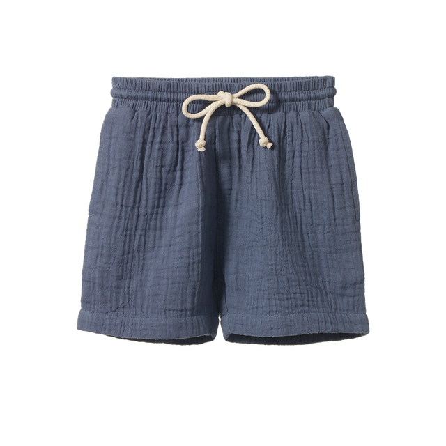 Nature Baby - James Short Muslin - Vintage Indigo