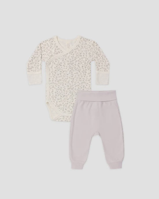 Quincy Mae - Bodysuit + Pant Set - Floret Lilac