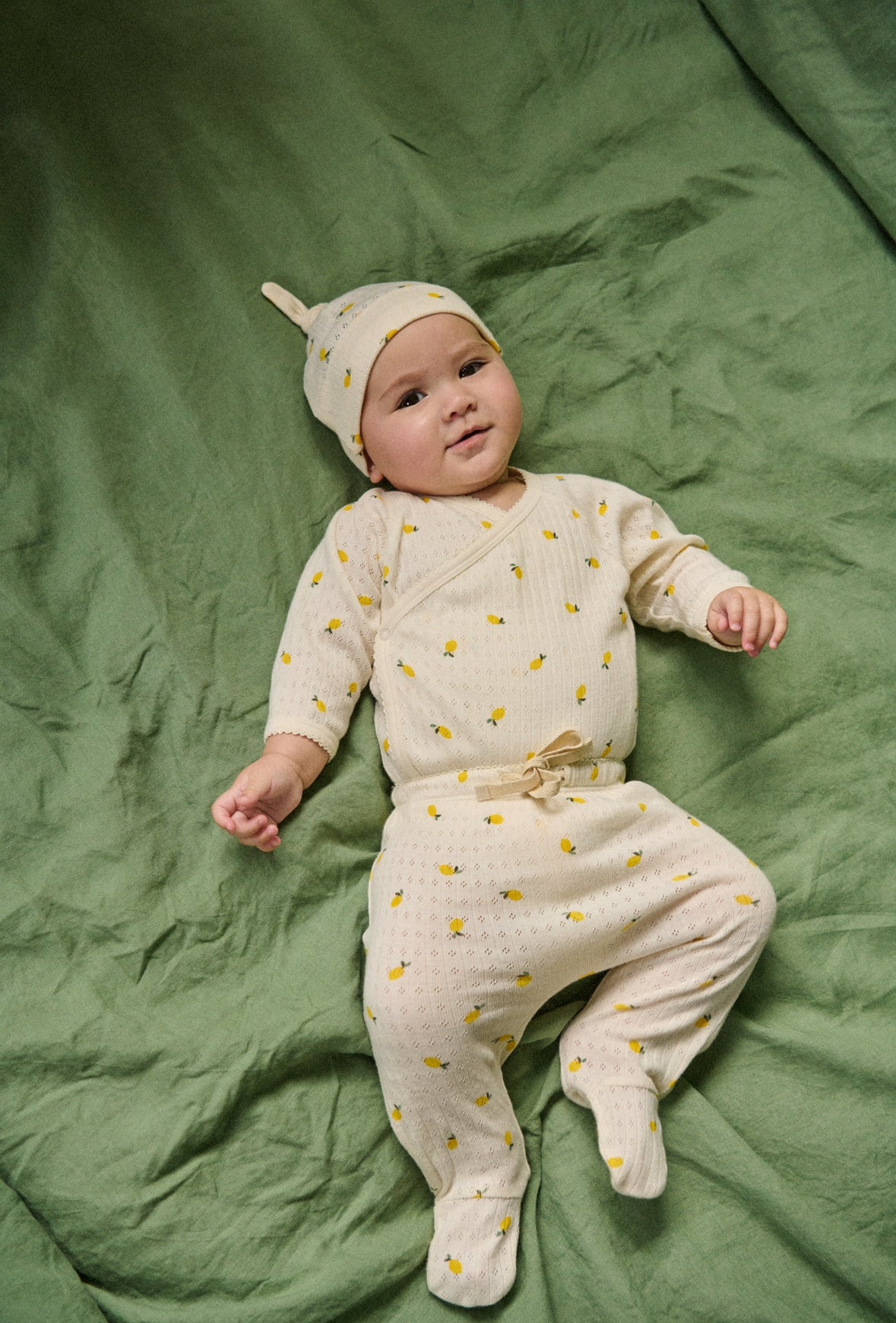 Nature Baby - Footed Rompers Pointelle - Lemon