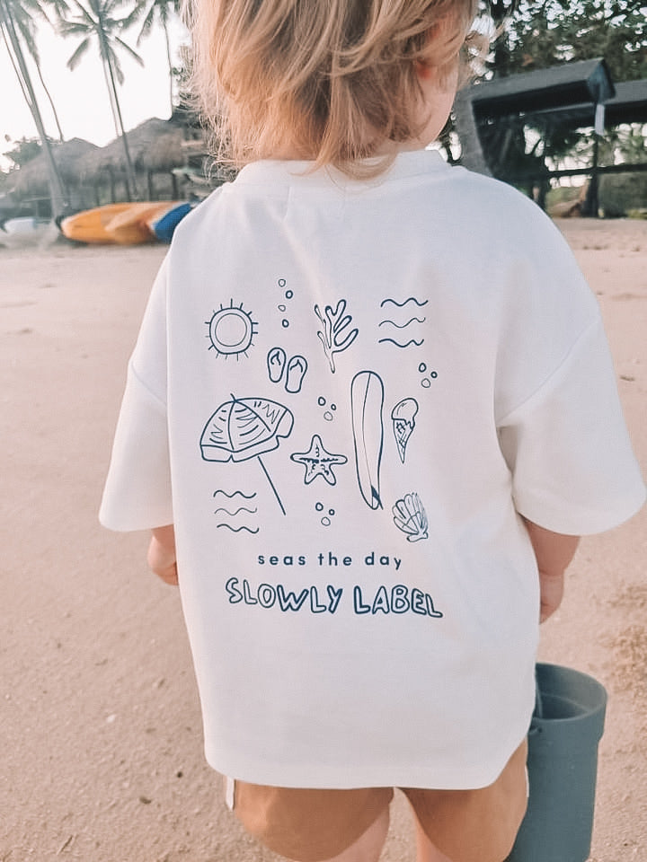 Slowly Label - Seas The Day Tee - Ocean