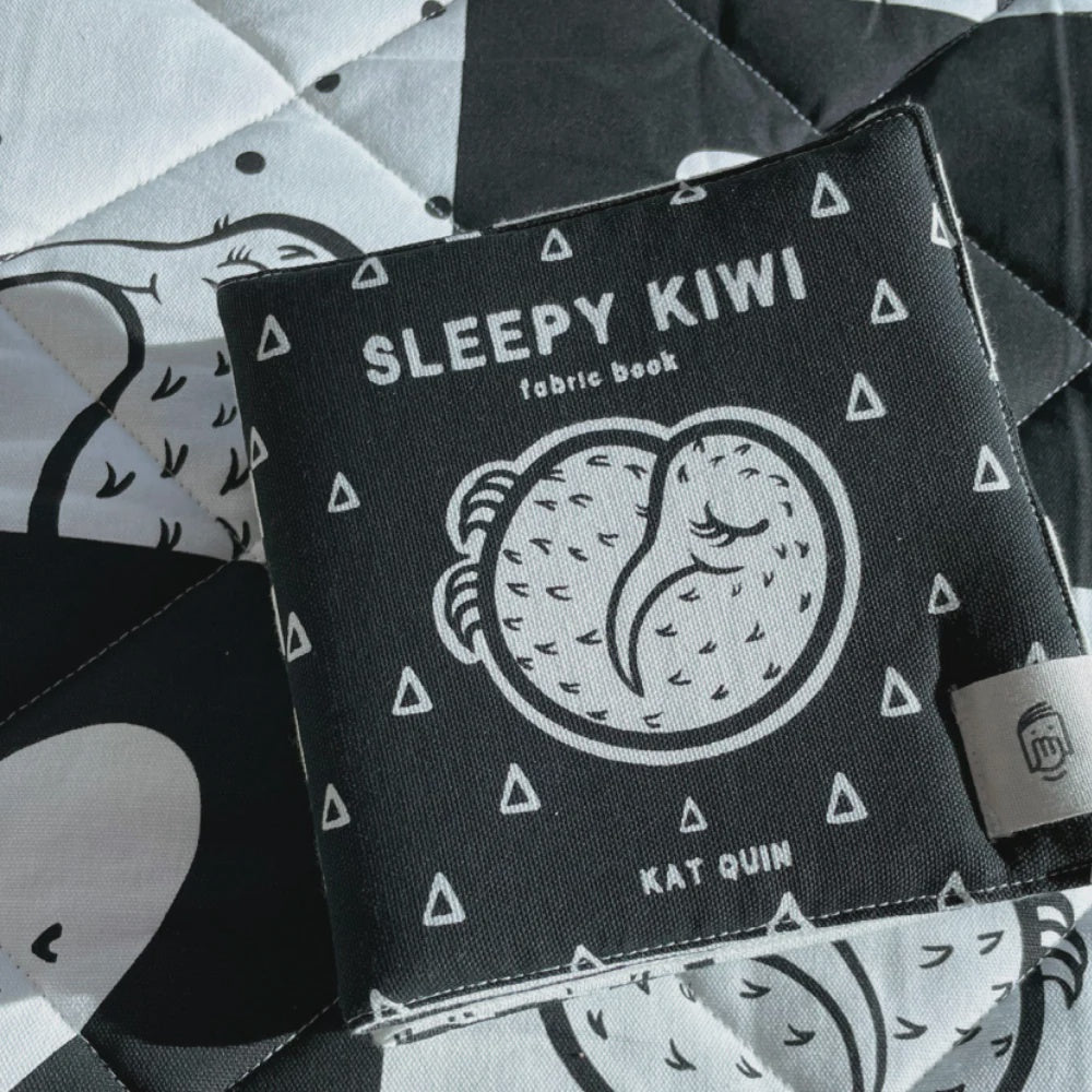 Sleepy Kiwi - Black + White Fabric Book