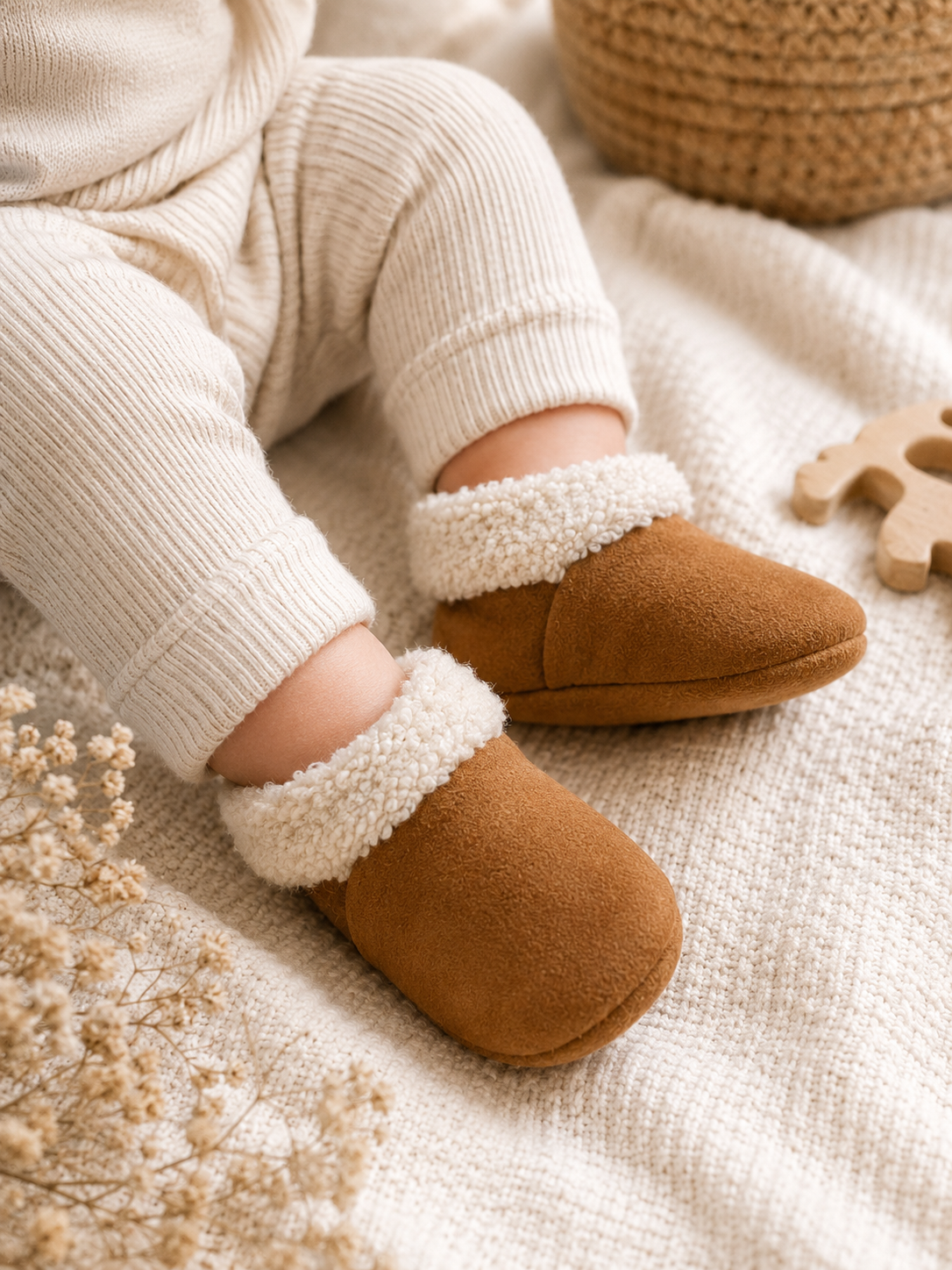 Lambskin Booties - Tan