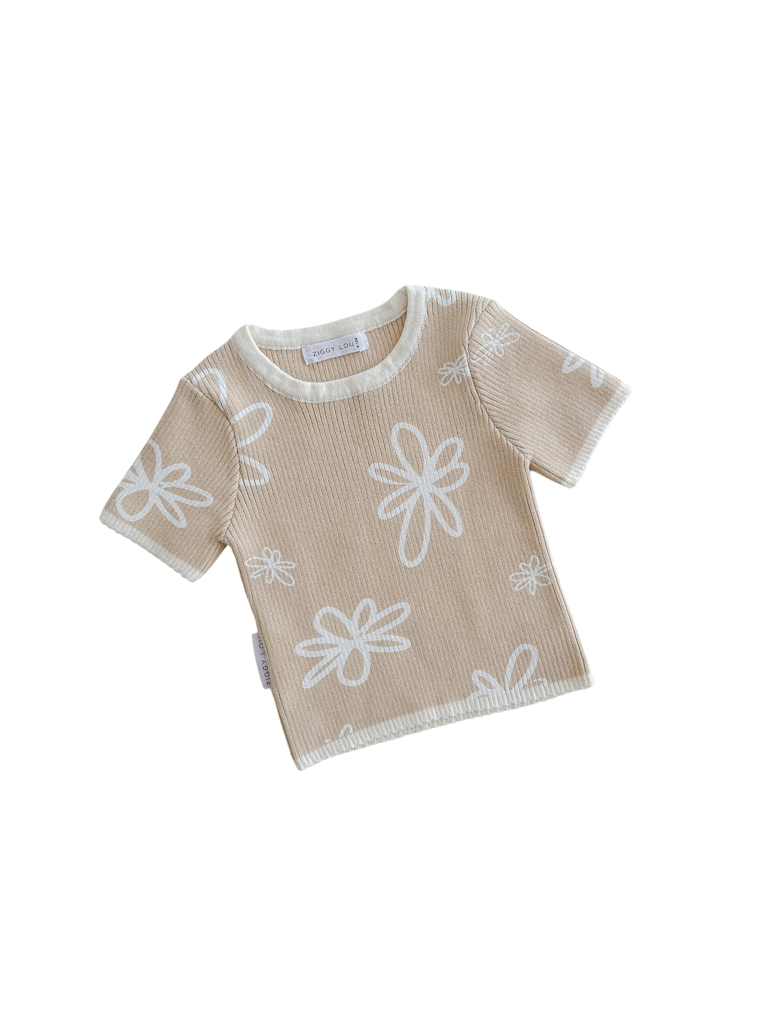 Ziggy Lou - Ribbed Tee - Gia (Latte)