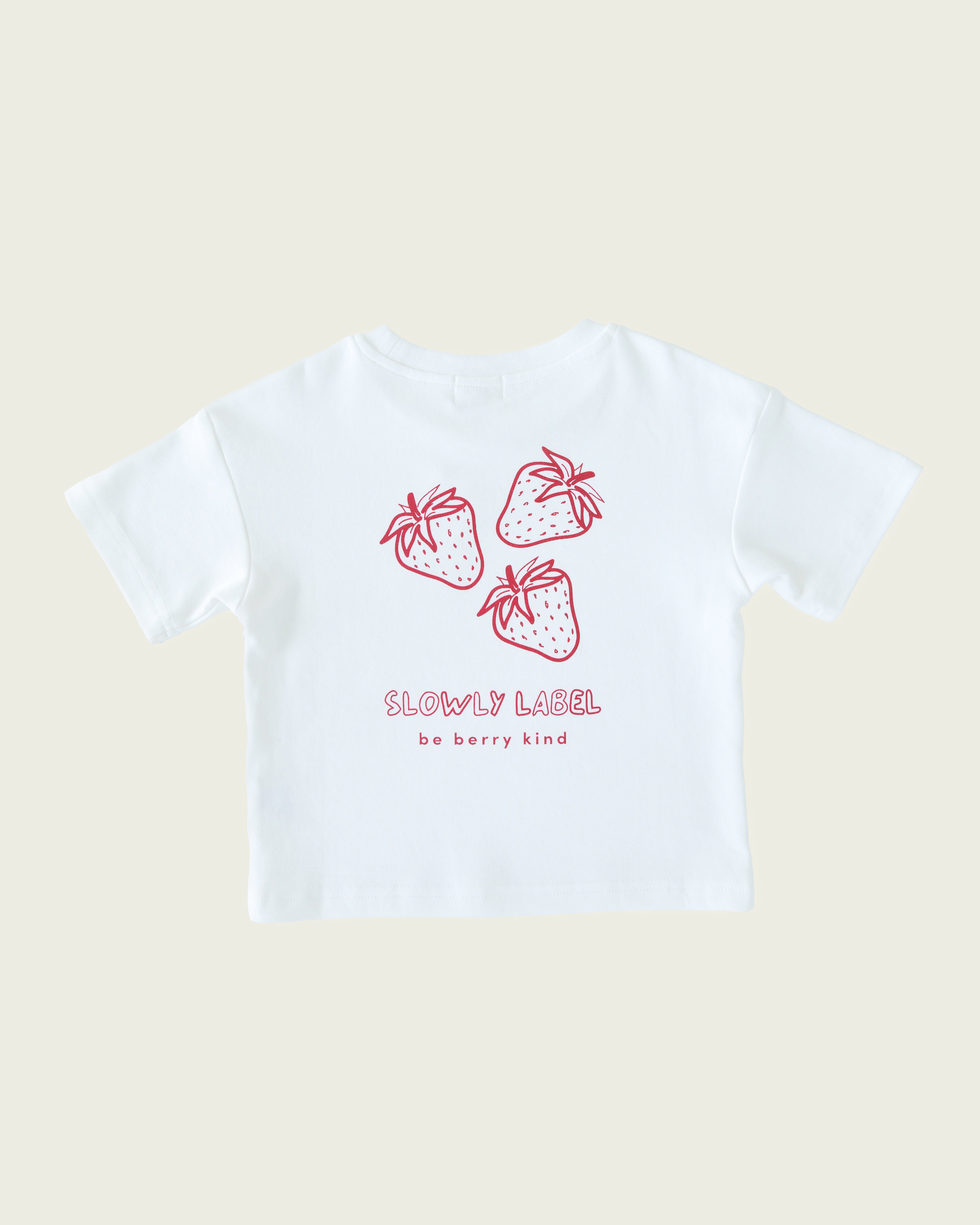 Slowly Label - Berry Kind Tee - Strawberry