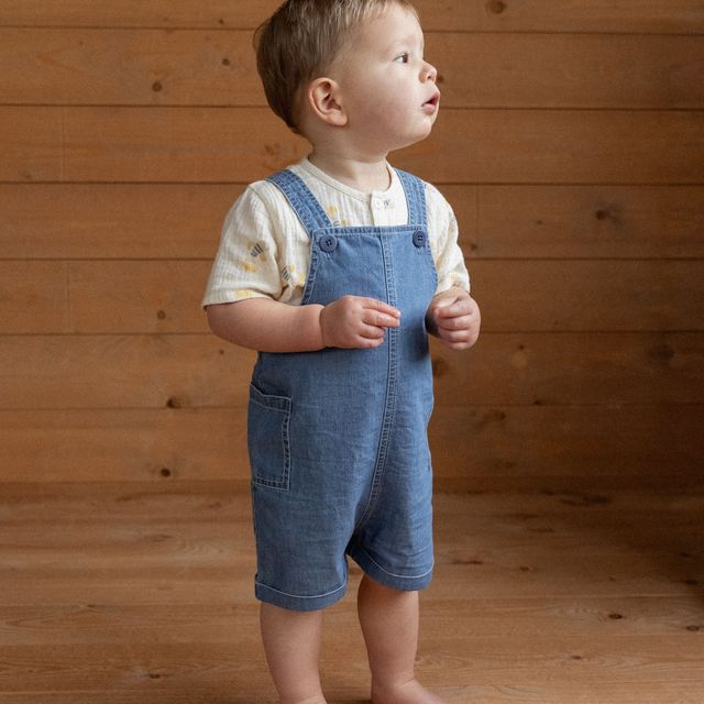 Nature Baby - Tucker Shortie Overalls - Chambray