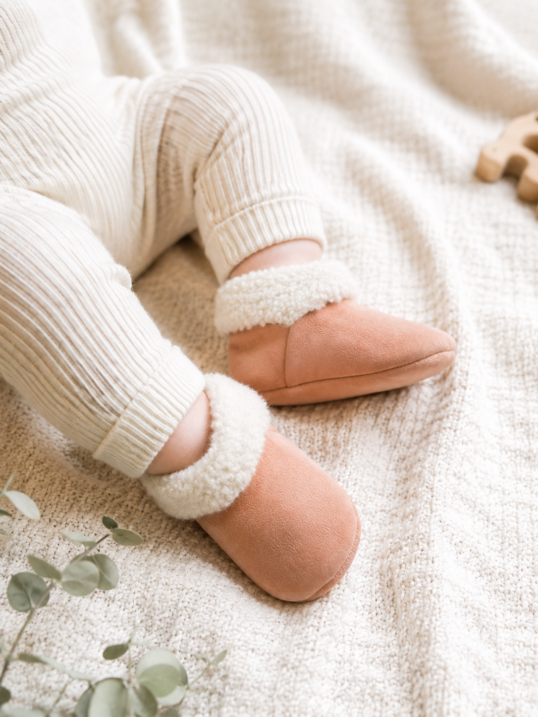 Lambskin Booties - Salmon Pink