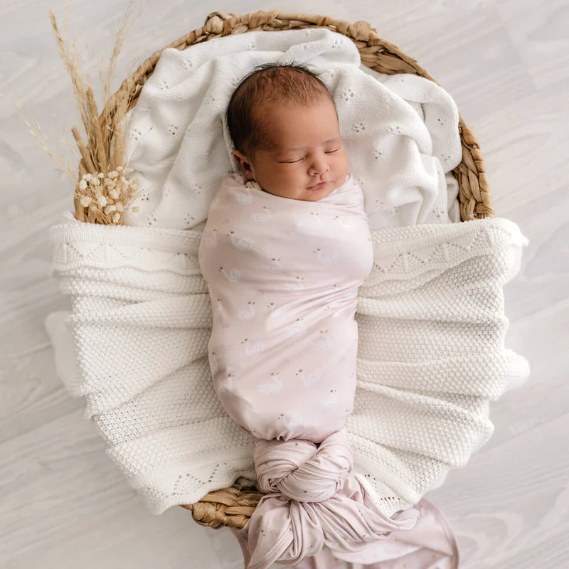 Mod + Tod - Stretchy Swaddle - Swan Princess