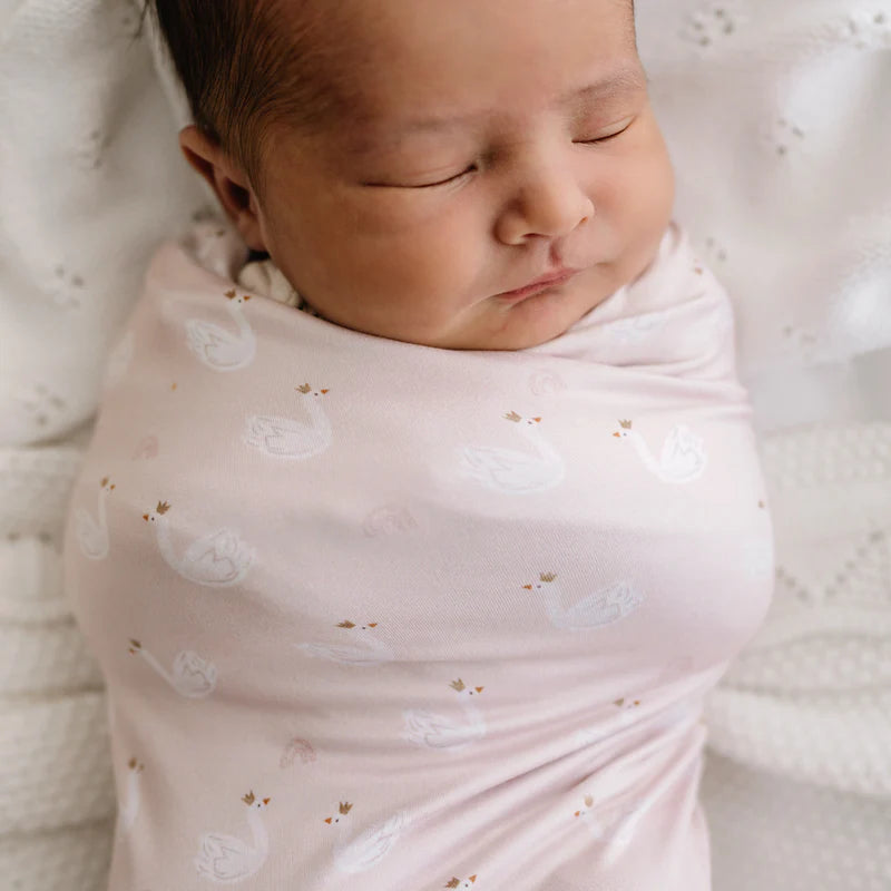 Mod + Tod - Stretchy Swaddle - Swan Princess