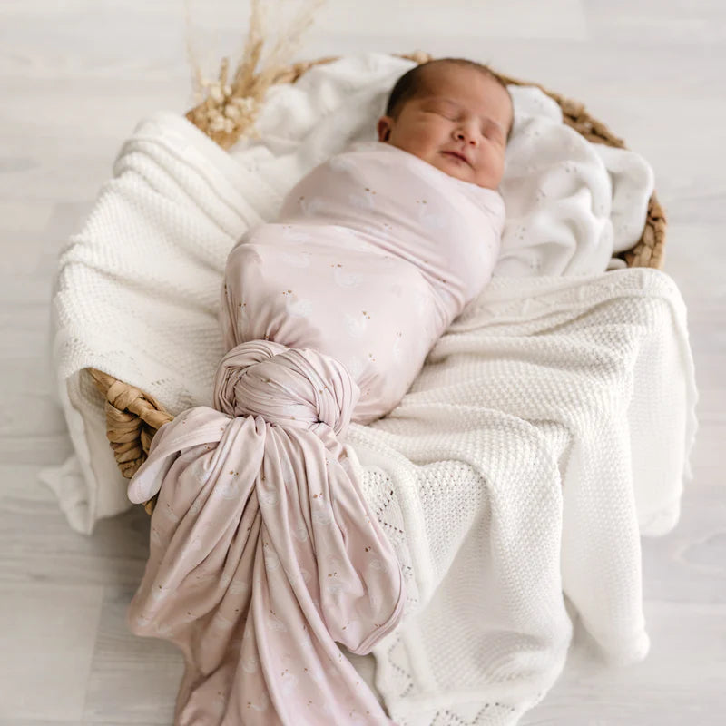 Mod + Tod - Stretchy Swaddle - Swan Princess