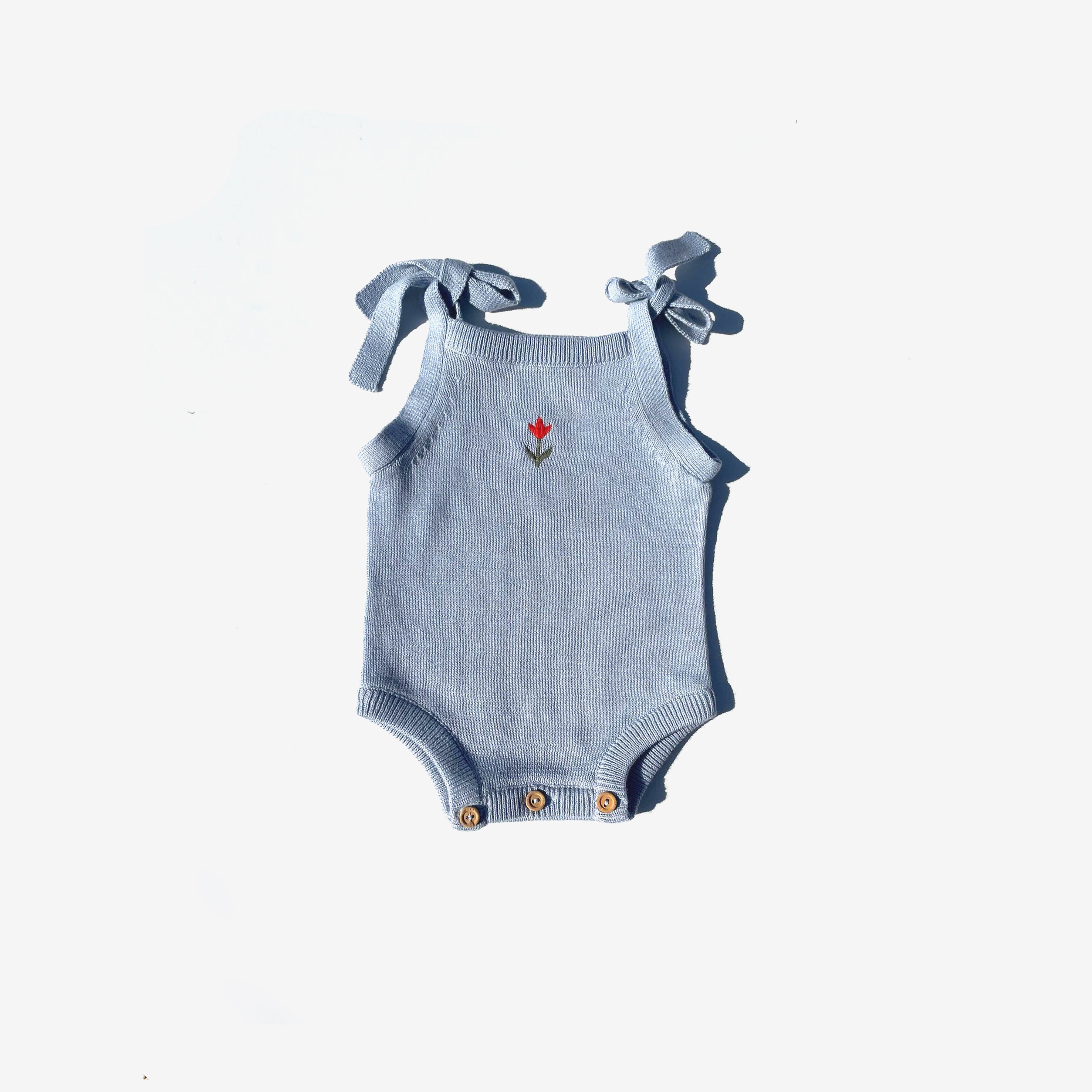 The Rest - Shoulder Tie Knit Bodysuit - Tulip