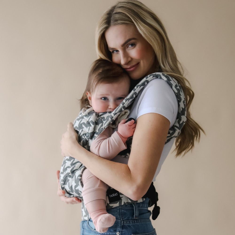 Boba Auri Baby Carrier - Grey Houndstooth