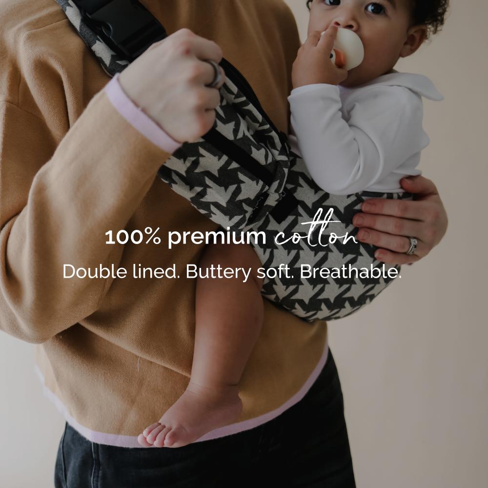 Boba Buddy Toddler Hip Carrier - Grey Houndstooth