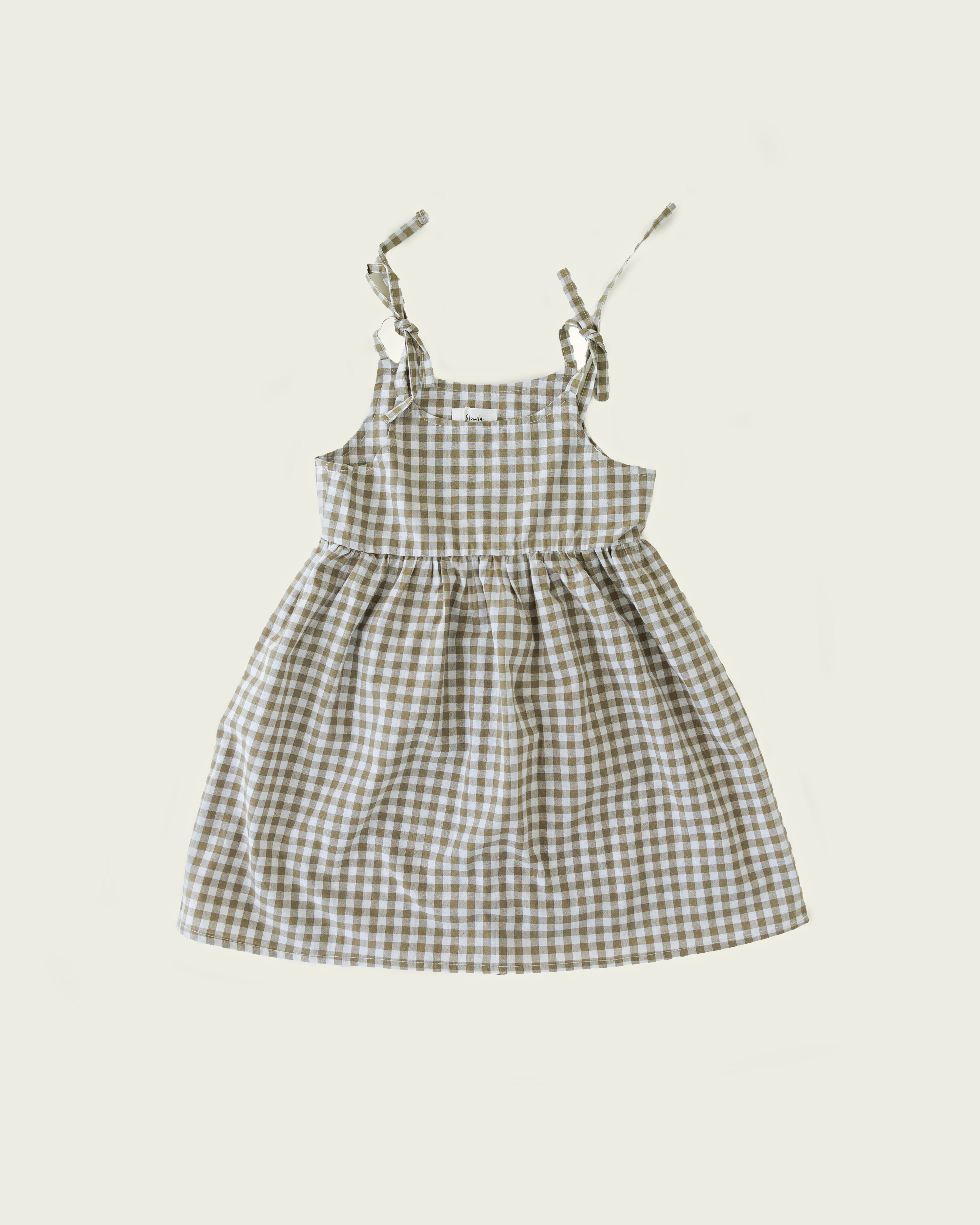 Slowly Label - Ria Dress - Matcha Check