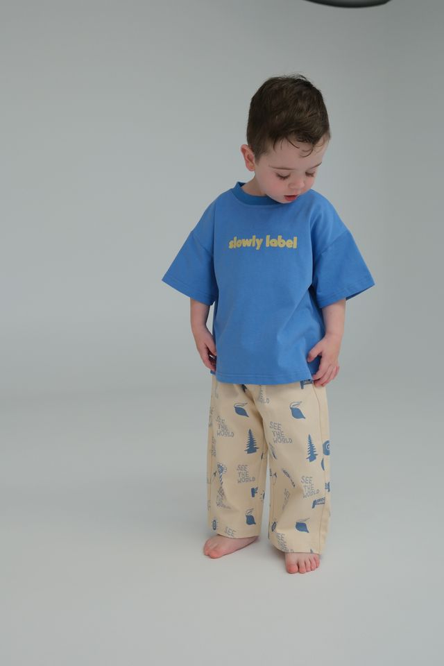 Slowly Label - See The World Tee - Blue