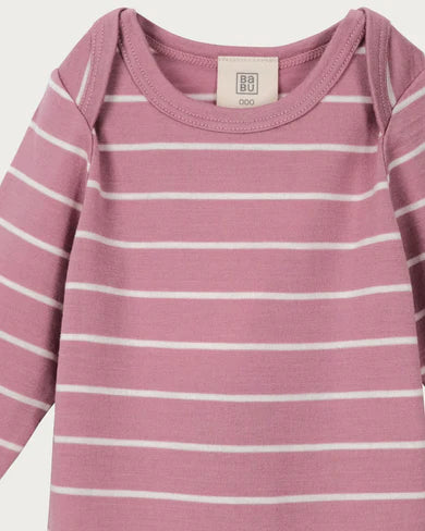 Babu Merino - L/S Bodysuit - Blossom Stripe