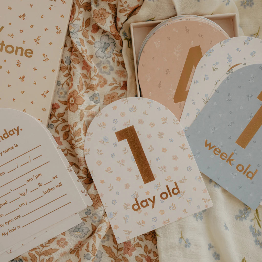 Fox & Fallow - Baby Milestone Cards - Broderie