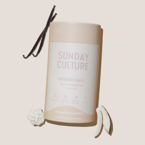 Sunday Culture - Sand Wax Candles - Buttercream 60 hrs Burn Time