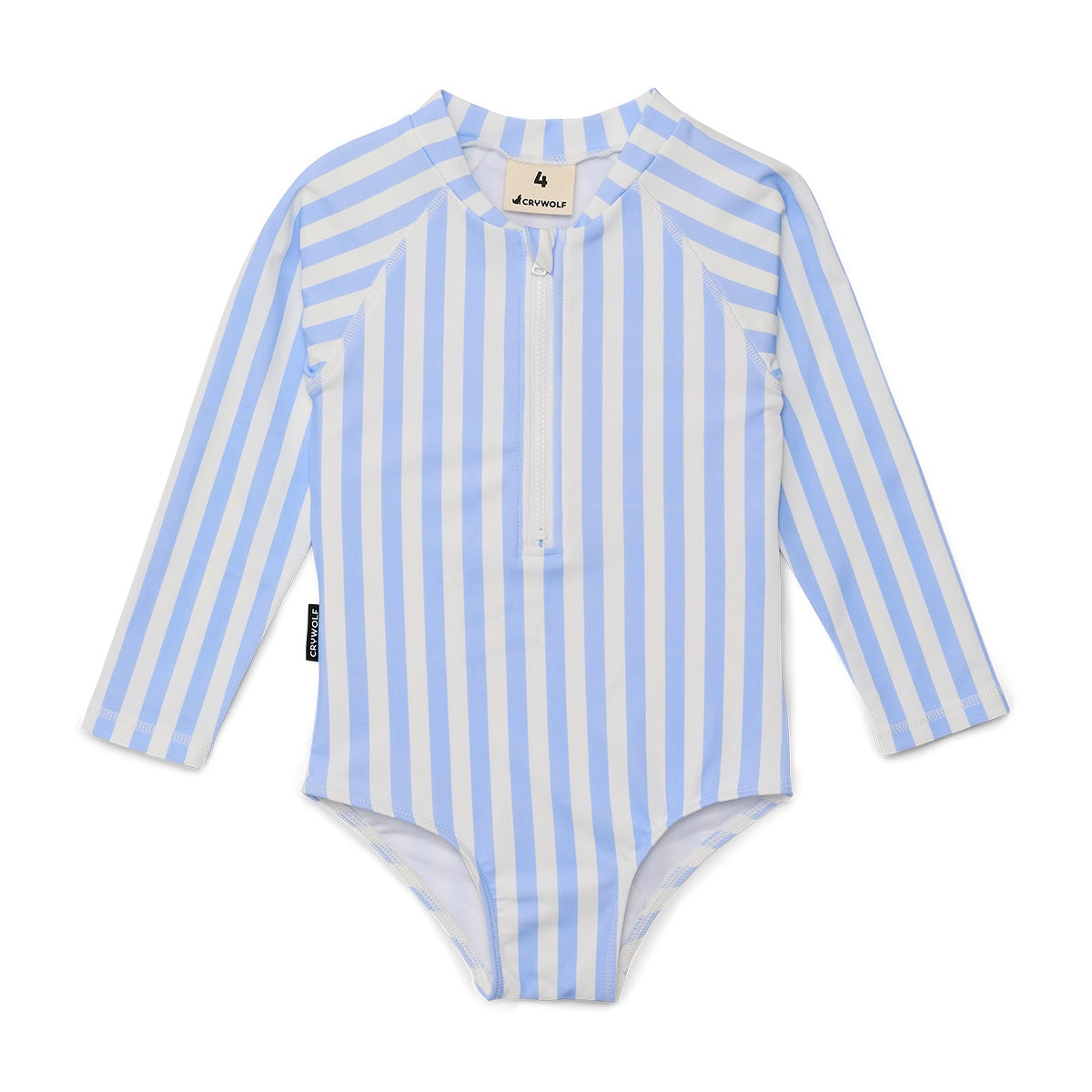 Crywolf - Long Sleeve Swim Suit - Sky Blue Stripe