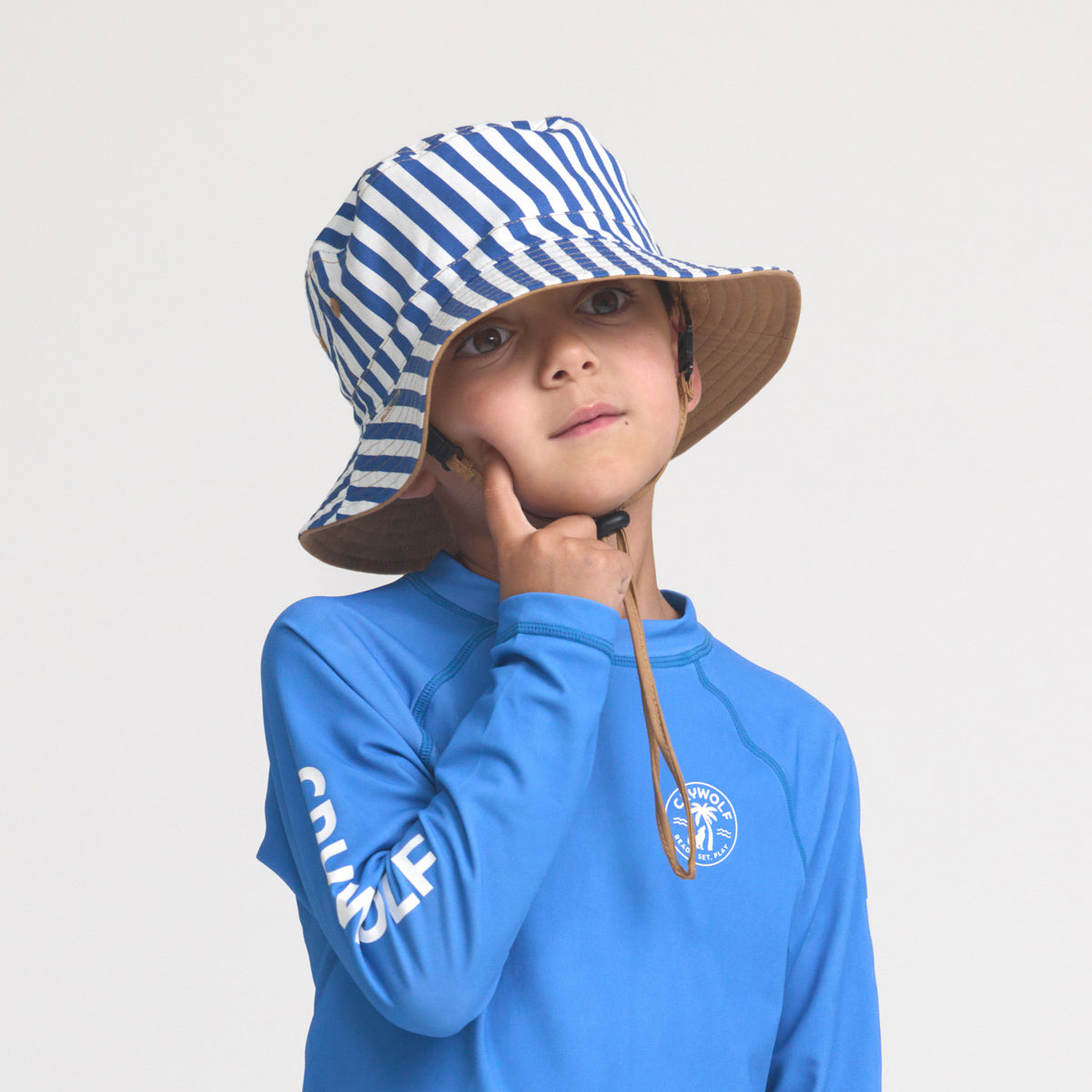 Crywolf - Reversible Bucket Hat - Deep Sea Stripe