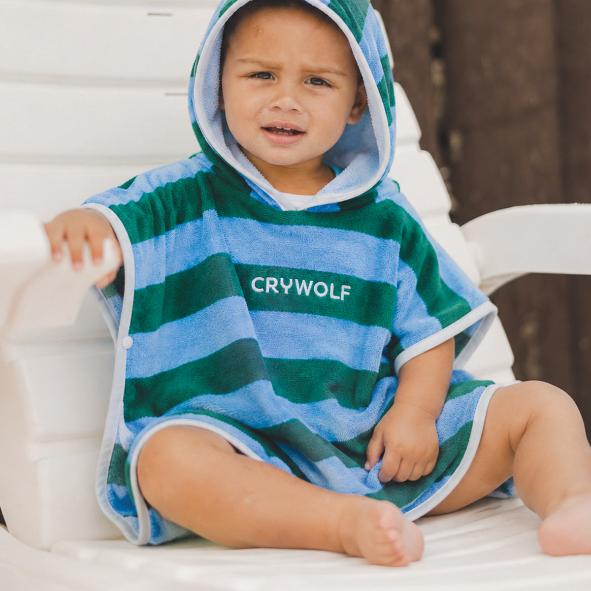 Crywolf - Baby Hooded Towel - Deck Stripe