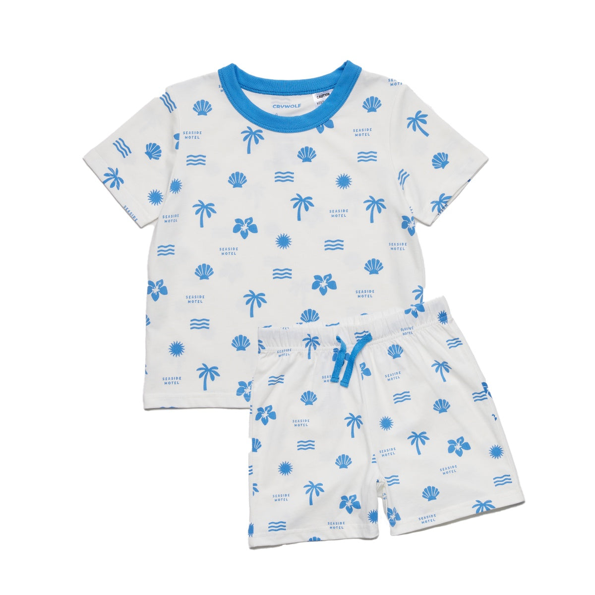 Crywolf - Short Sleeve Sleep Set - Blue Holiday
