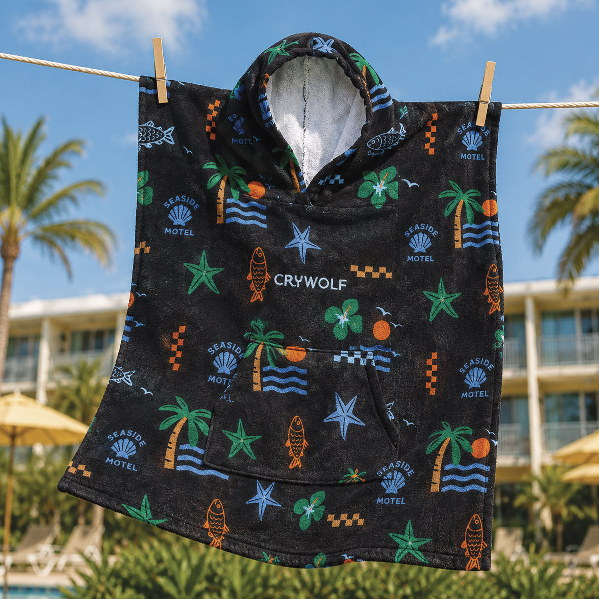 Crywolf - Hooded Towel - Seaside Motel