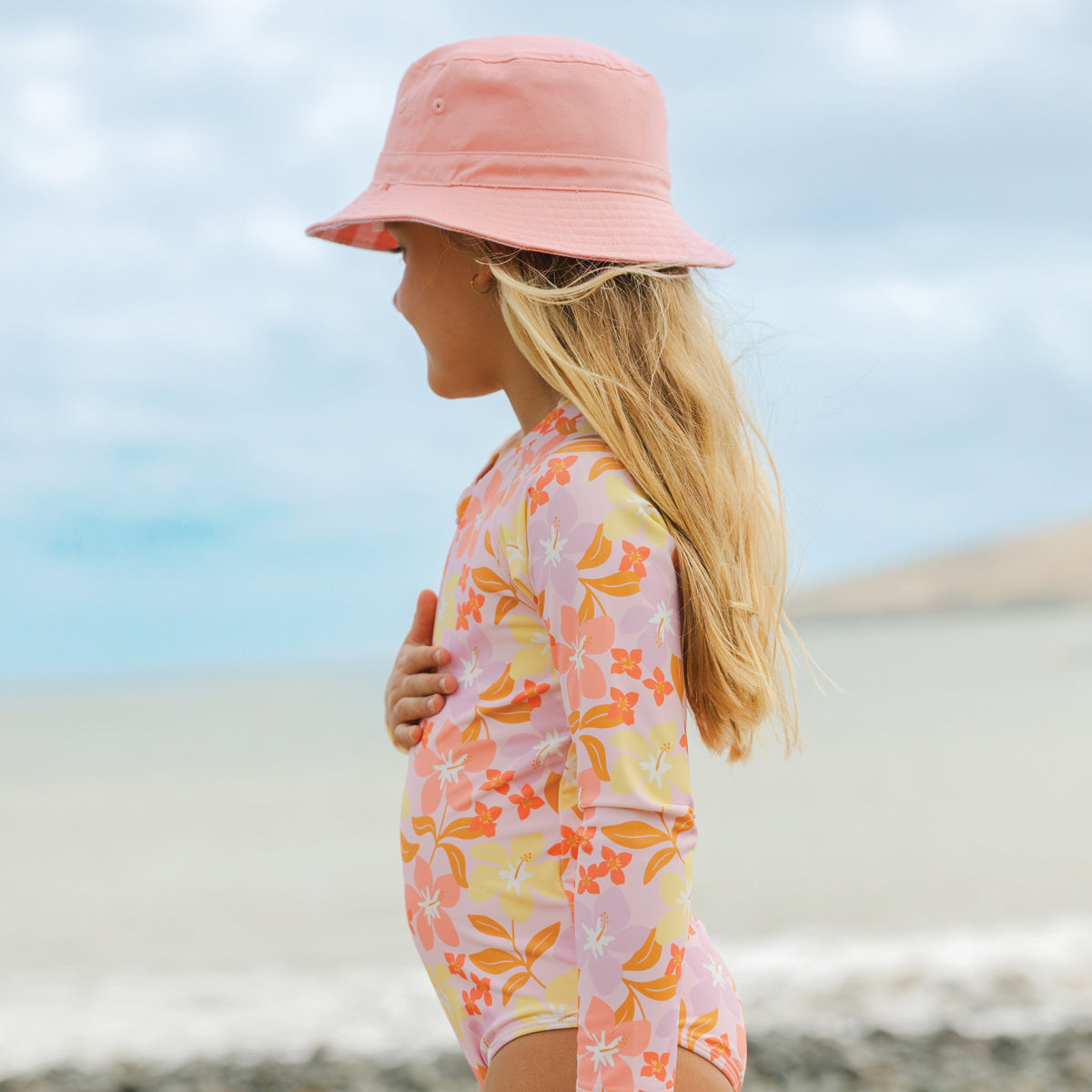 Crywolf - Long Sleeve Swimsuit - Hibiscus Daze