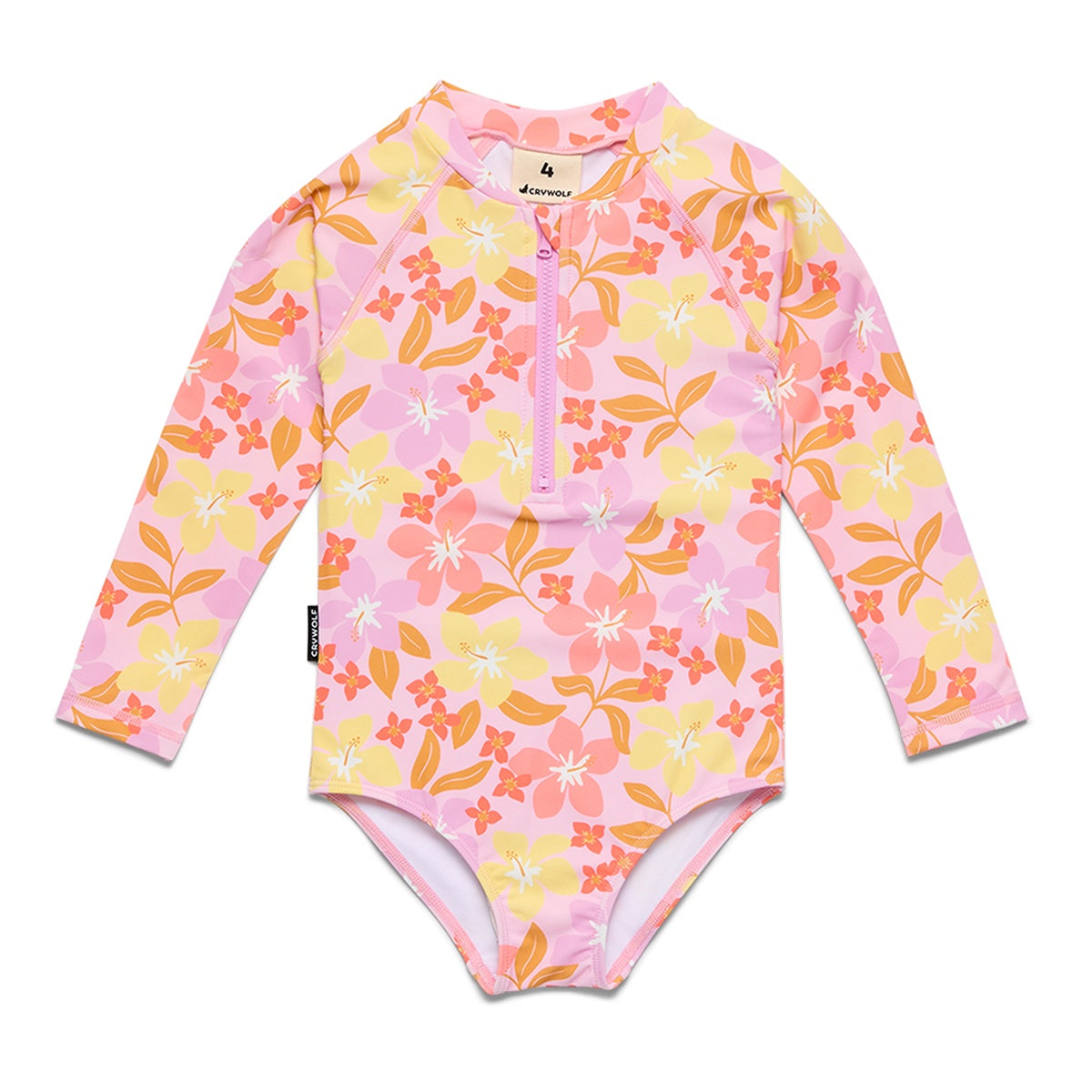 Crywolf - Long Sleeve Swimsuit - Hibiscus Daze