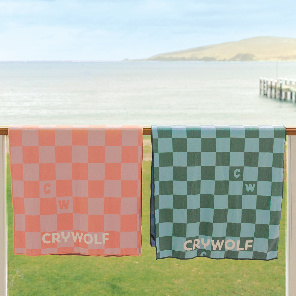 Crywolf - Rapid Dry Towel - Sea Green Check