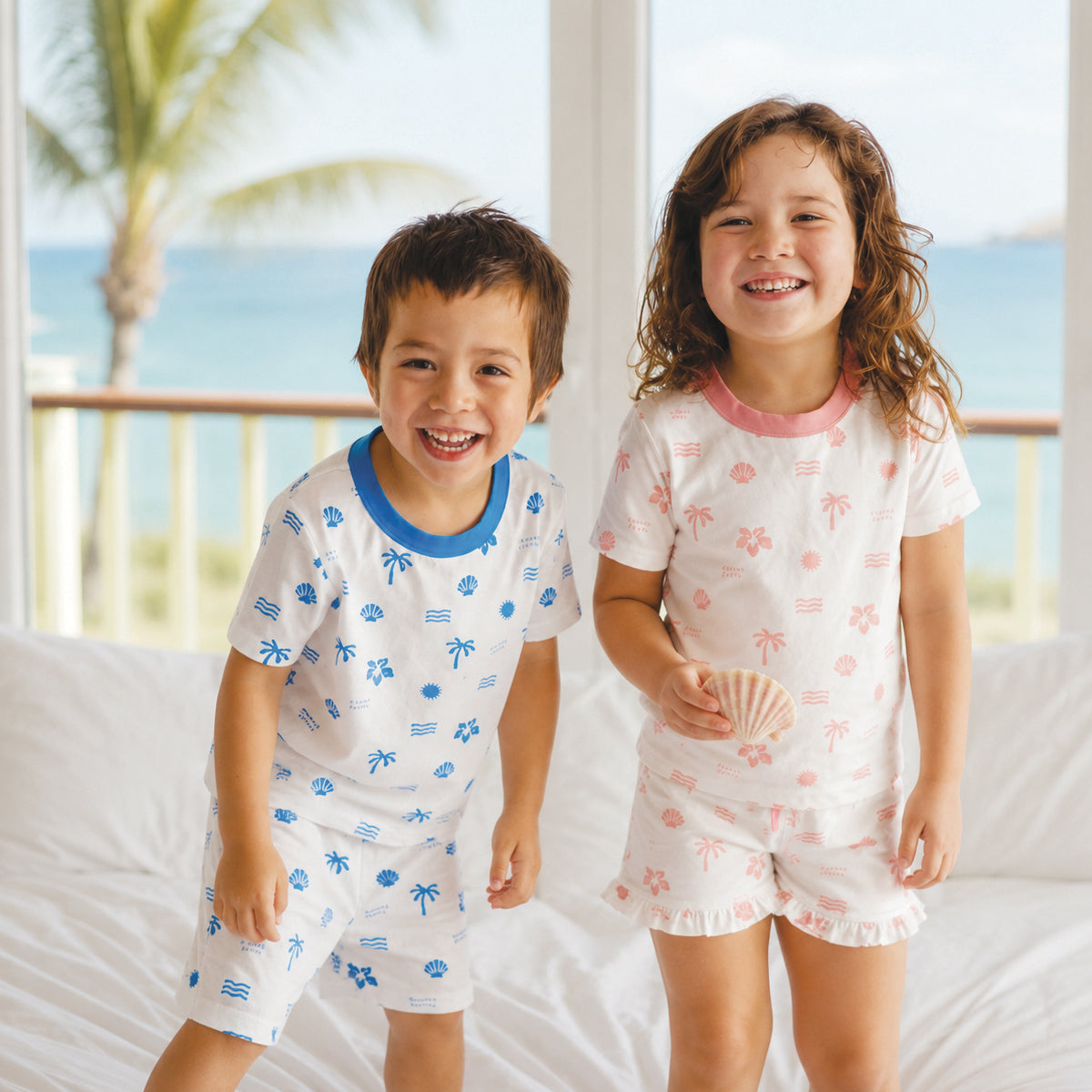 Crywolf - Short Sleeve Sleep Set - Blue Holiday