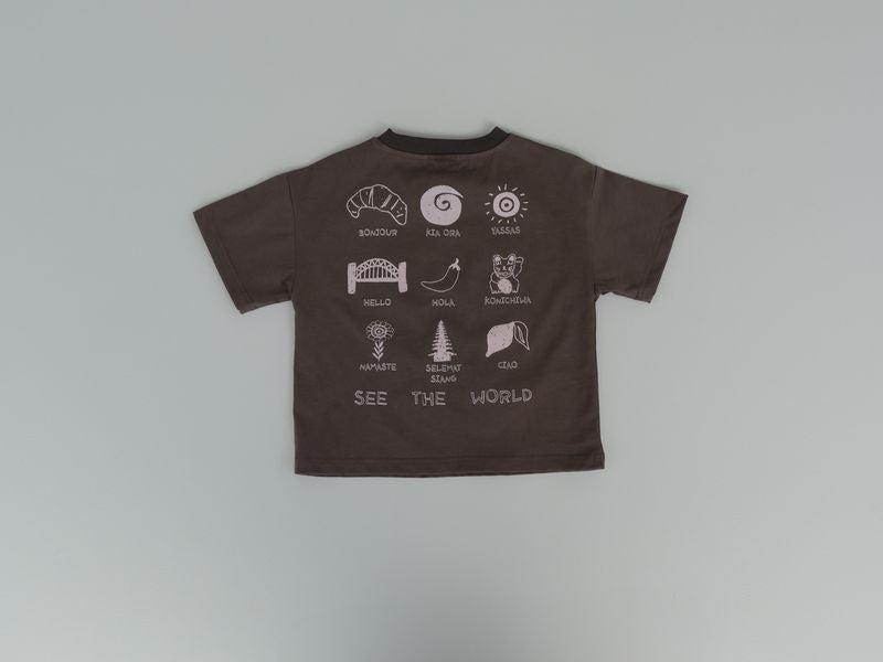 Slowly Label - See The World Tee - Charcoal