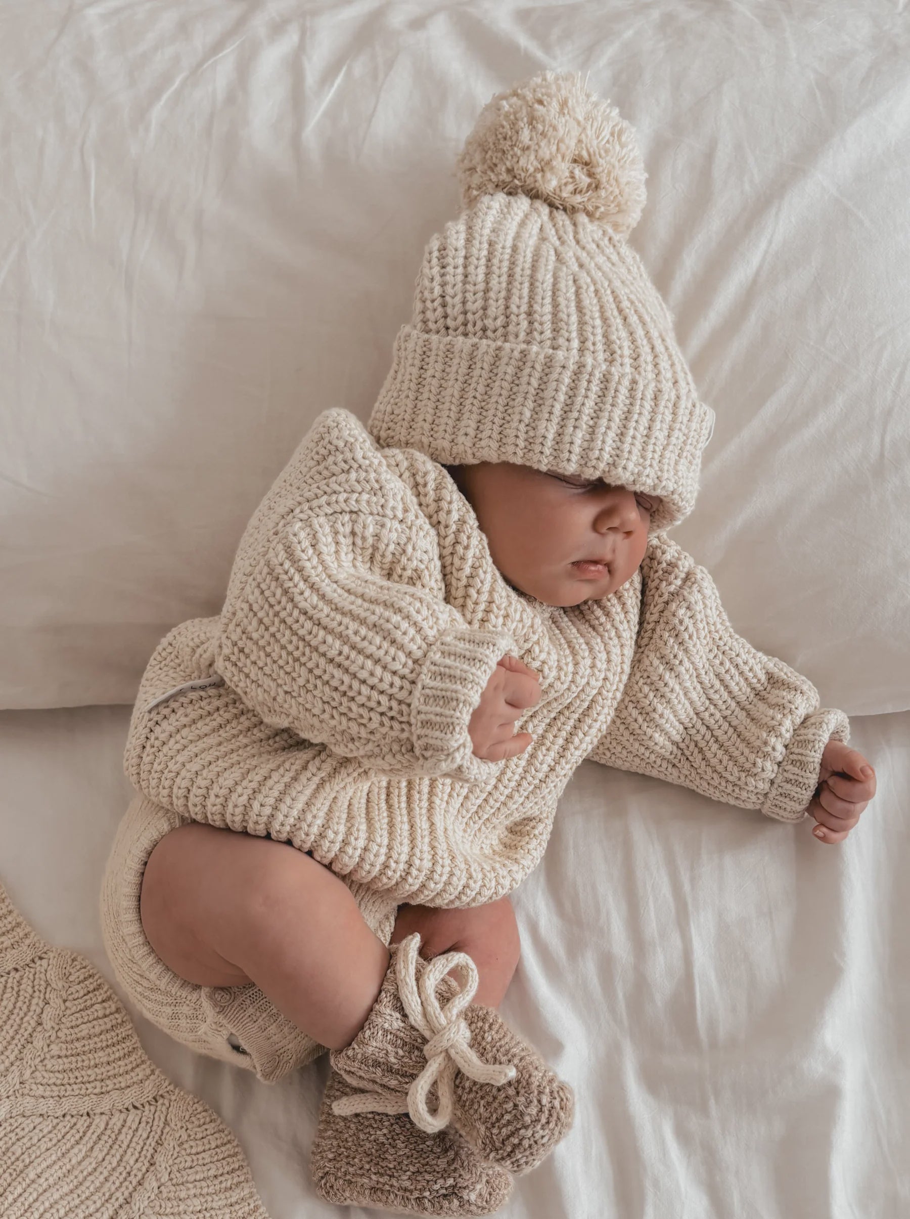 Ziggy Lou - Super Chunky Knit Beanie - Oat