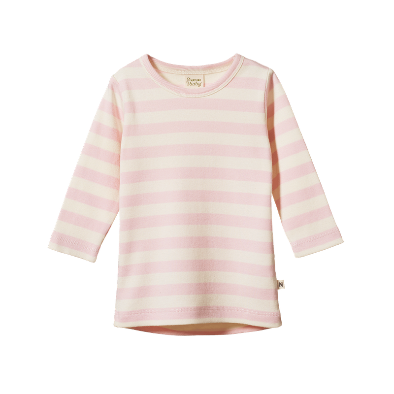 Nature Baby - L/S Cloud Tee - Cotton Candy Stripe