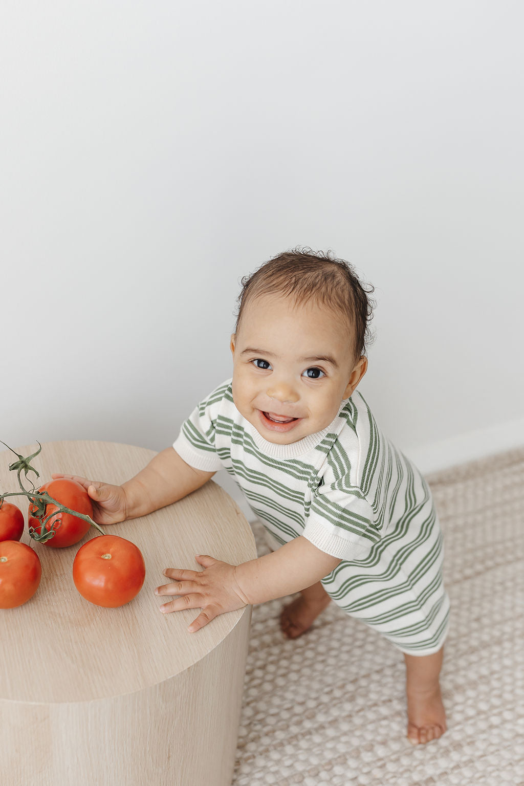 The Rest - Box Knit Romper - Clover Stripe *PRE ORDER