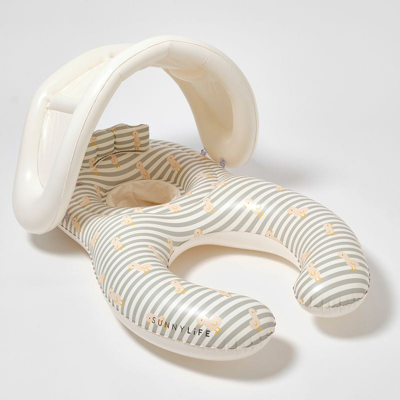 Sunnylife - Float Together Baby Seat - Duck Sage Stripe