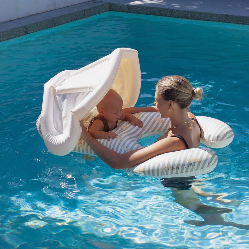 Sunnylife - Float Together Baby Seat - Duck Sage Stripe