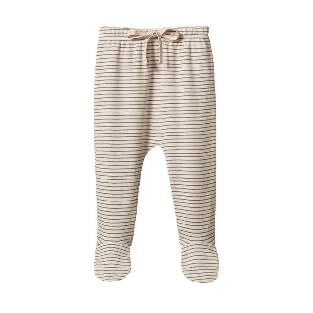 Nature Baby - Footed Rompers - Mushroom Pinstripe